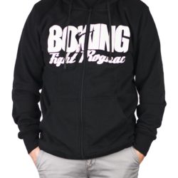 veste noire à capuche boxing fight imprimé